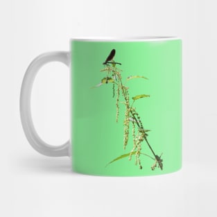 Black Dragonfly On Nettle Mug